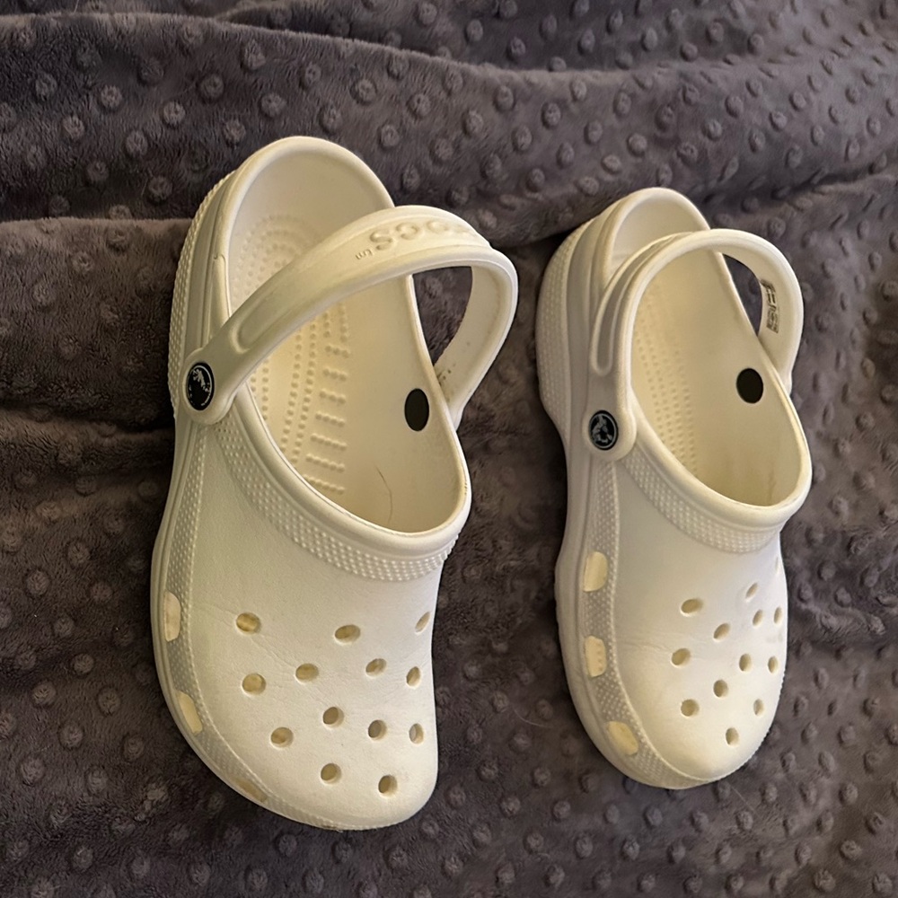 CROCS White Sandals with Perforated Design